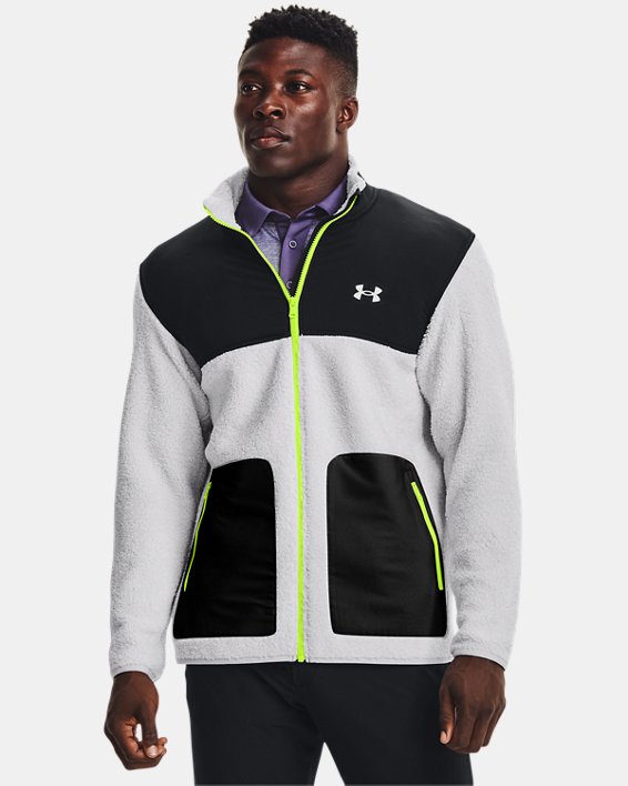 Men's UA SweaterFleece Pile Full-Zip, Gray, pdpMainDesktop image number 0
